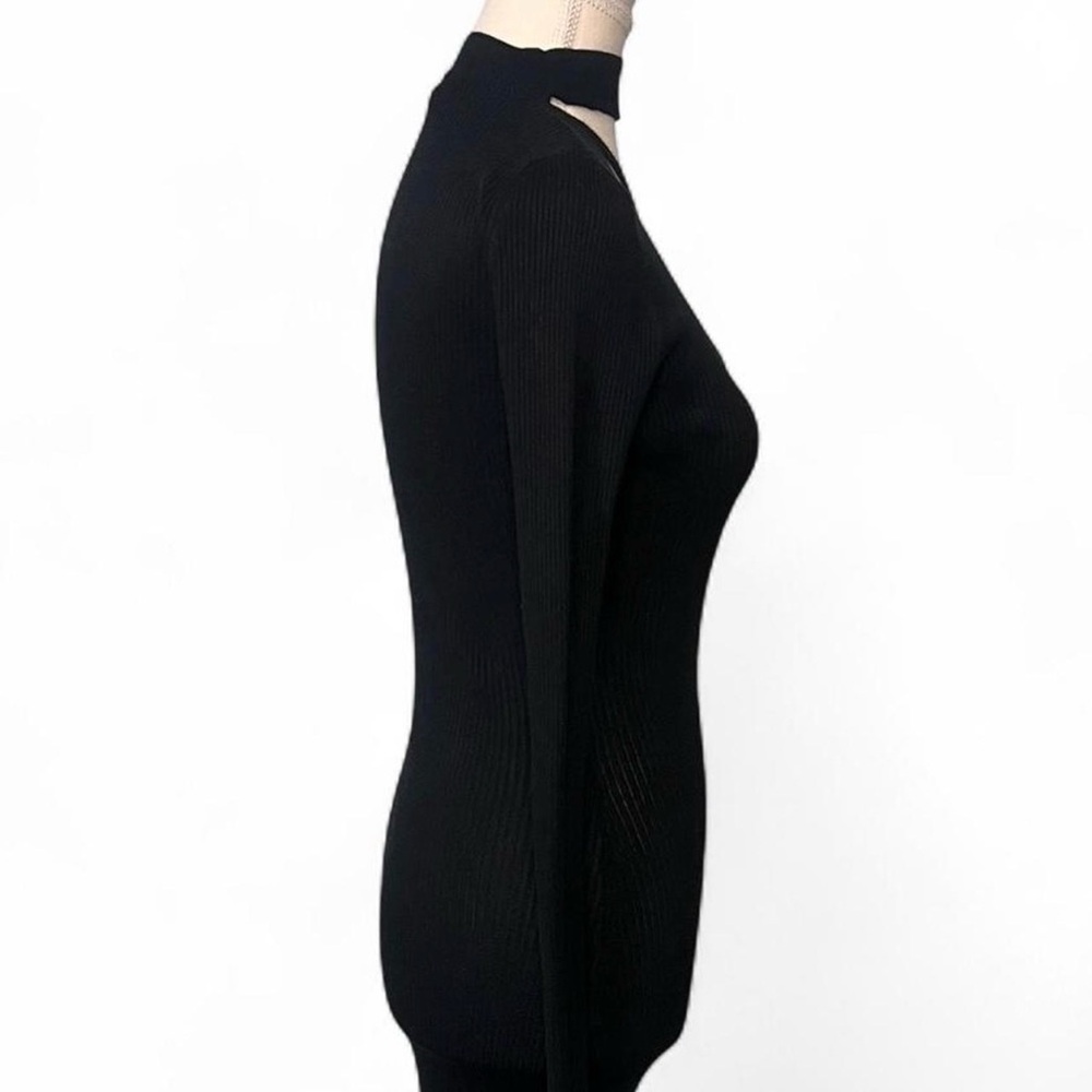 Derek Heart Black Long Sleeve Bodycon Dress Size Medium - Picture 7 of 7